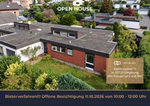 Offene Besichtigung am 11.10.2026 – Lichtdurchfluteter Bungalow mit Charme und Potenzial
